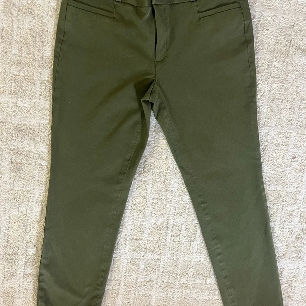 Banana Republic Green Chinos Cotton Blend Flat Front